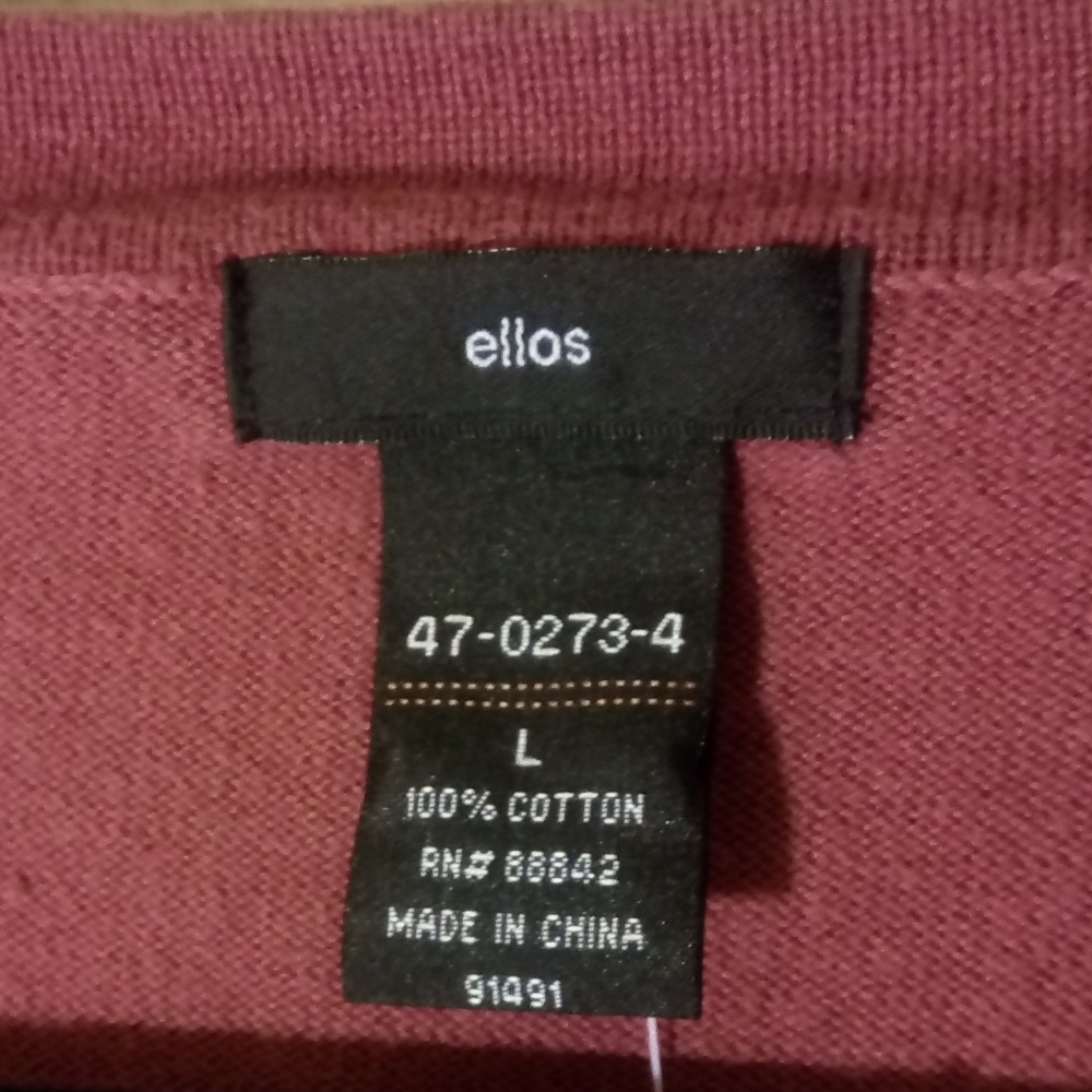 NWOT Ellos Cotton Button Scoop Neck Shrug Cardigan - Picture 4 of 4